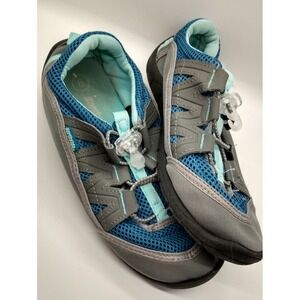NORTHSIDE Womens 8 Athleisure Water Shoes Grey/Turquoise Quick Dry Slip On Aqua